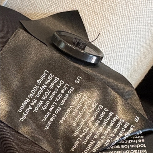 COS Black Long Wool Blend Button Front Dress Coat size 2 - Picture 9 of 13